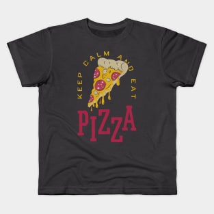 KEEP CALM AND EAT PIZZA Kids T-Shirt